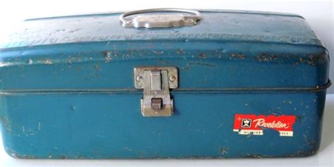 metal revelation tackle box|Vintage Western Auto Revelation Metal Tackle Box Fishing/Tool .